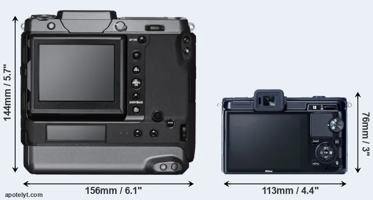 Comparison GFX 100 or V1 rear