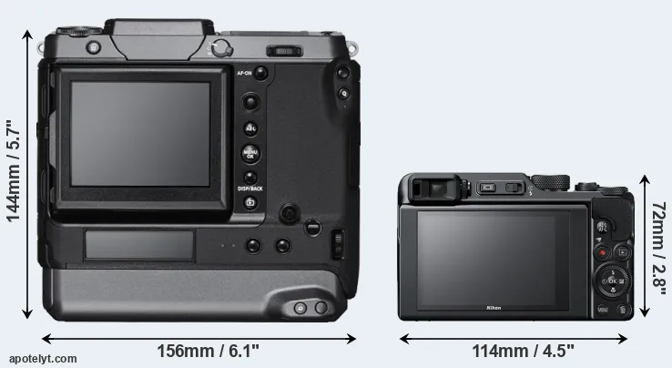 Comparison GFX 100 or A1000 rear