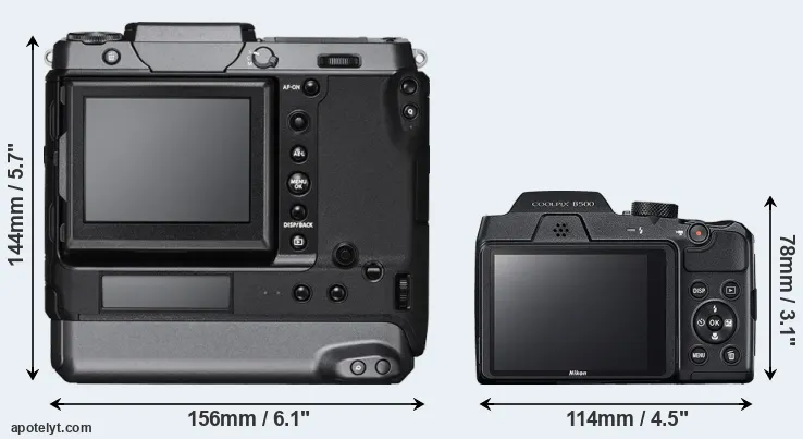 Comparison GFX 100 or B500 rear