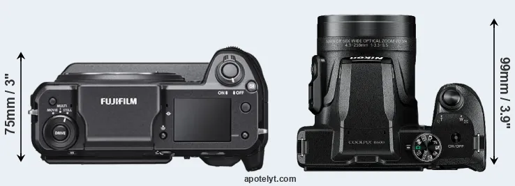Compare GFX 100 versus B600 top
