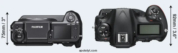 Compare GFX 100 versus D5 top