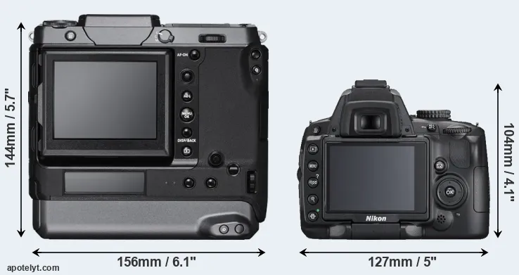 Comparison GFX 100 or D5000 rear