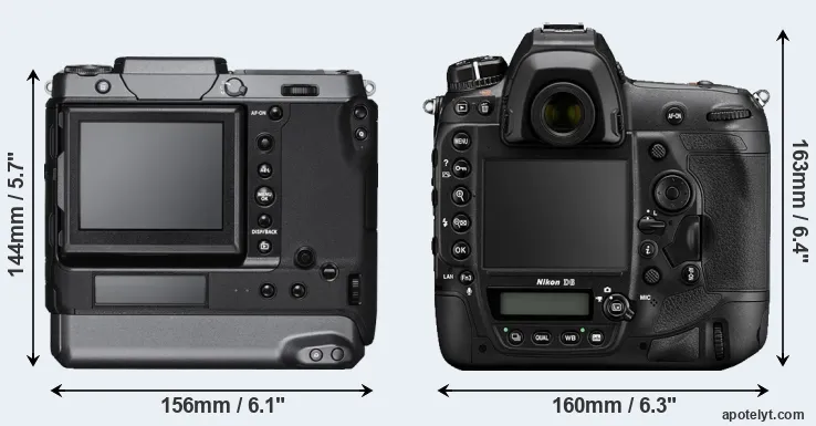 Comparison GFX 100 or D6 rear