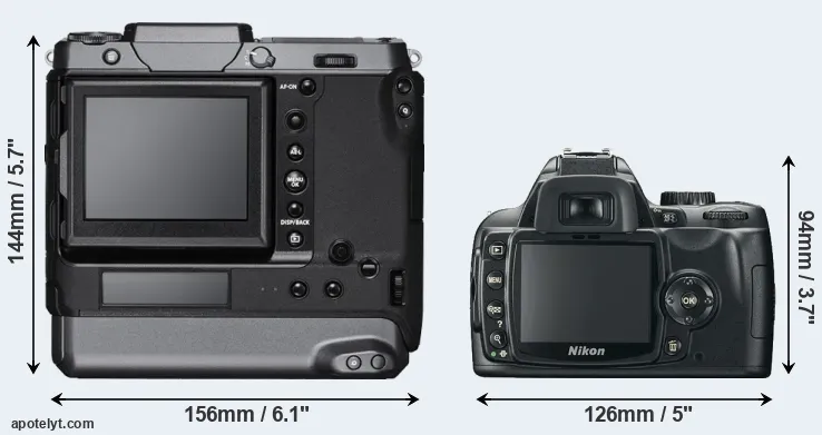 Comparison GFX 100 or D60 rear