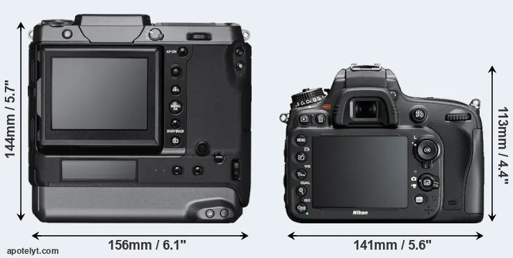 Comparison GFX 100 or D610 rear