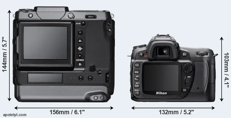 Comparison GFX 100 or D80 rear
