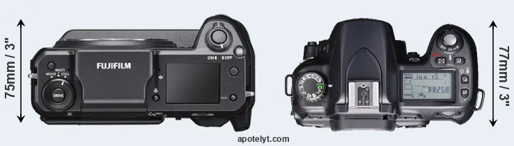 Compare GFX 100 versus D80 top