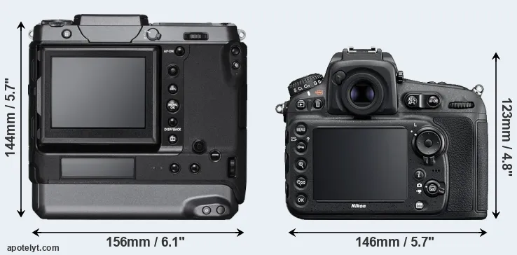 Comparison GFX 100 or D810 rear
