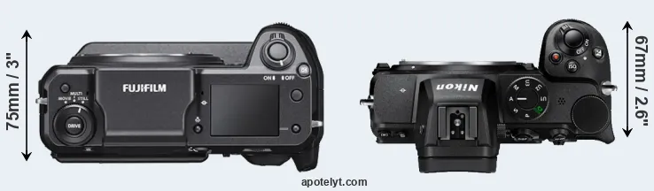 Compare GFX 100 versus Z5 top
