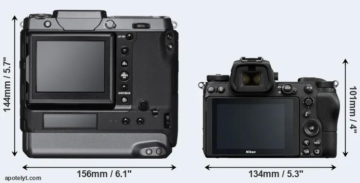 Comparison GFX 100 or Z6 rear