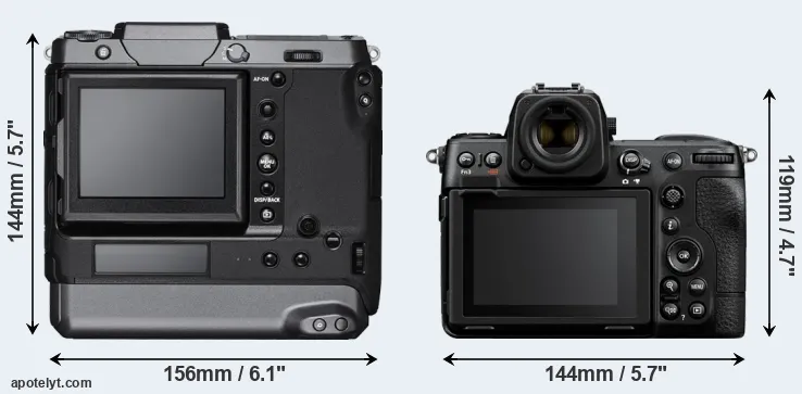 Comparison GFX 100 or Z8 rear