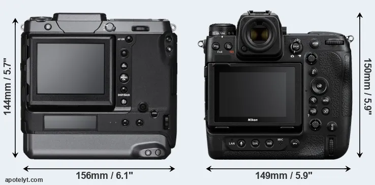 Comparison GFX 100 or Z9 rear