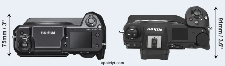 Compare GFX 100 versus Z9 top