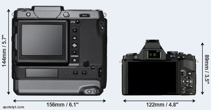 Comparison GFX 100 or E-M5 rear