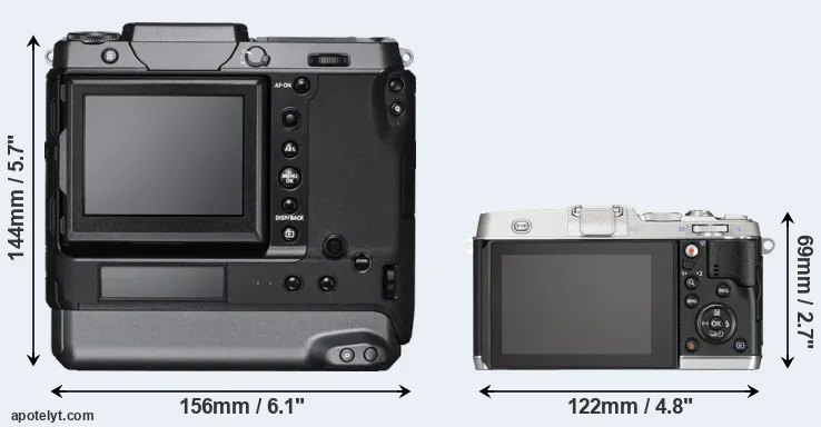 Comparison GFX 100 or E-P5 rear