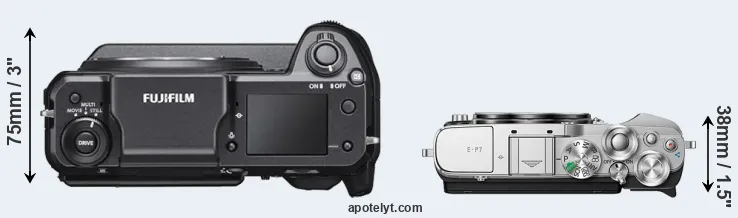 Compare GFX 100 versus E-P7 top