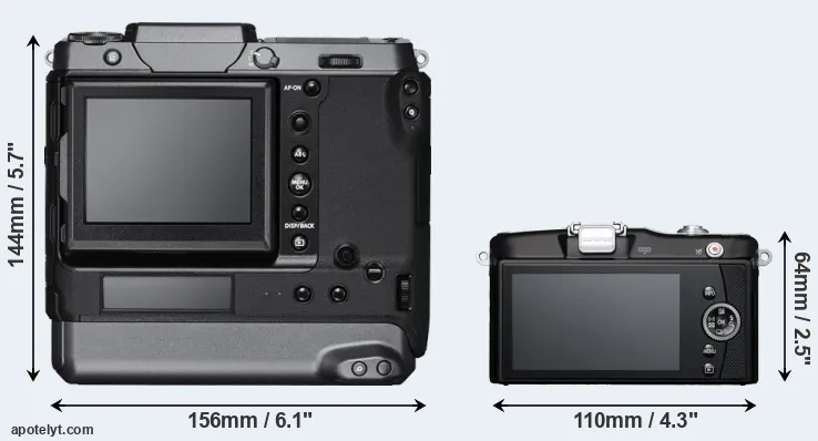 Comparison GFX 100 or E-PM1 rear