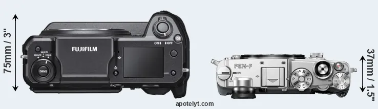 Compare GFX 100 versus PEN-F top