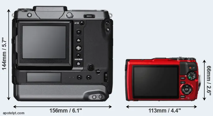 Comparison GFX 100 or TG-5 rear
