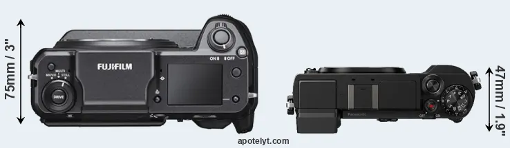 Compare GFX 100 versus GX9 top