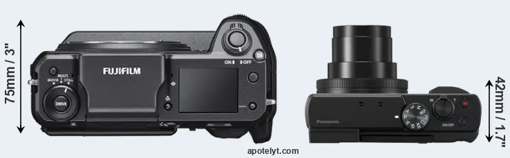 Compare GFX 100 versus ZS80 top