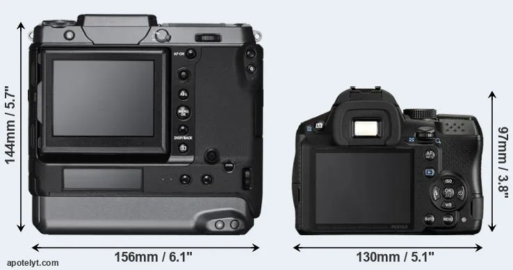Comparison GFX 100 or K-30 rear
