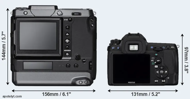 Comparison GFX 100 or K-5 rear