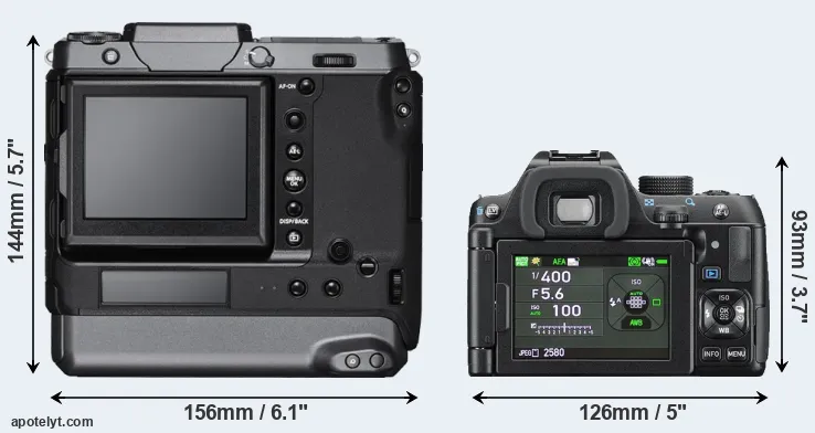 Comparison GFX 100 or K-70 rear