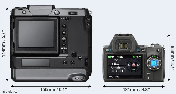 Comparison GFX 100 or K-S1 rear