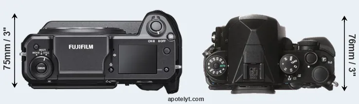 Compare GFX 100 versus KP top