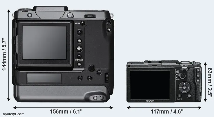 Comparison GFX 100 or GR II rear