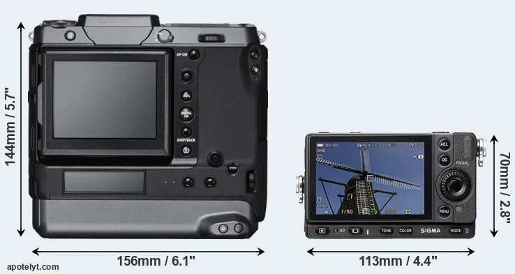 Comparison GFX 100 or fp rear