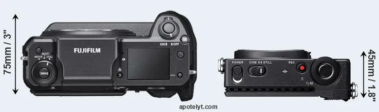 Compare GFX 100 versus fp top