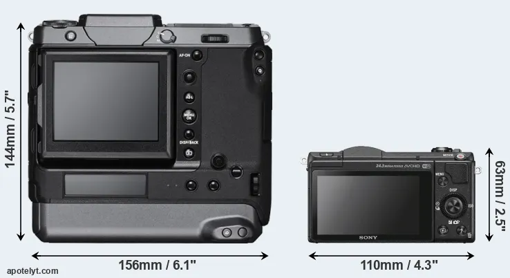 Comparison GFX 100 or A5100 rear