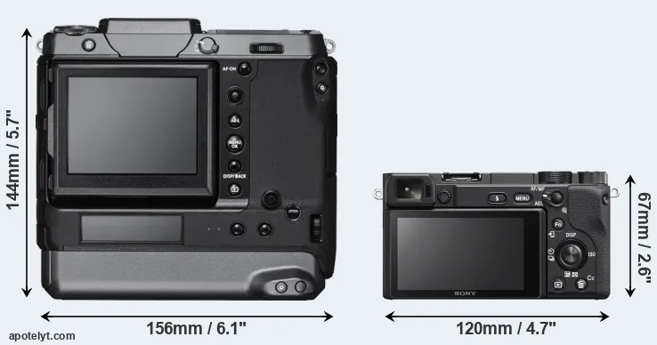 Comparison GFX 100 or A6400 rear