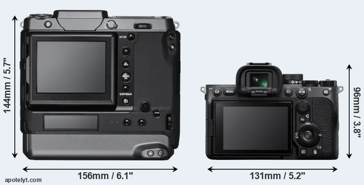 Comparison GFX 100 or A7 IV rear