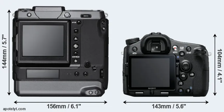 Comparison GFX 100 or A77 rear