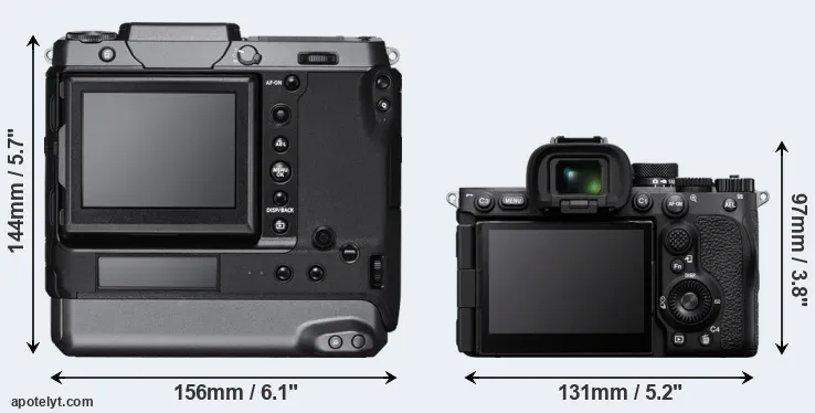 Comparison GFX 100 or A7R V rear