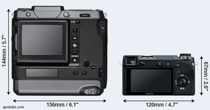 Comparison GFX 100 or NEX-6 rear