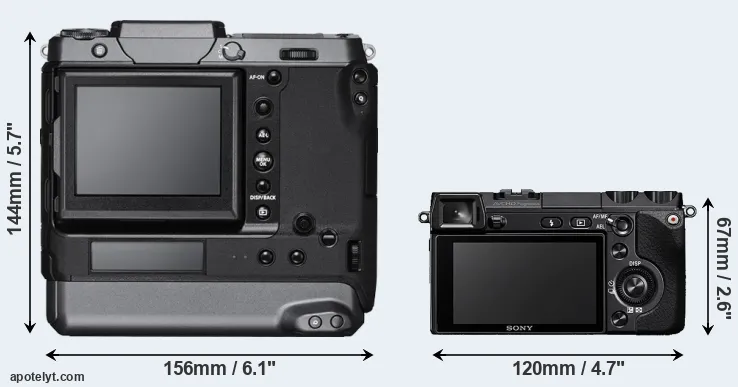 Comparison GFX 100 or NEX-7 rear