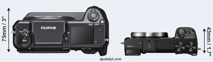 Compare GFX 100 versus NEX-7 top