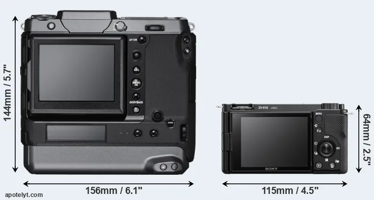 Comparison GFX 100 or ZV-E10 rear