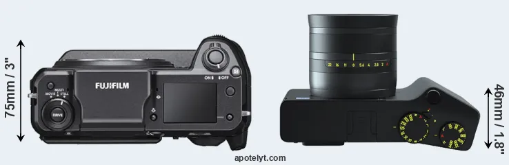 Compare GFX 100 versus ZX1 top