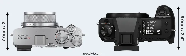 Compare GFX 100RF versus GFX 50S II top