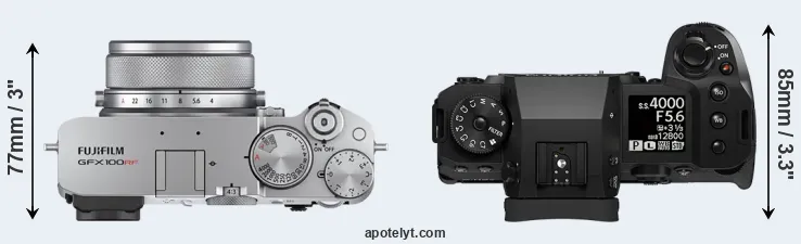 Compare GFX 100RF versus X-H2S top