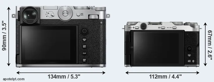 Comparison GFX 100RF or X-M5 rear