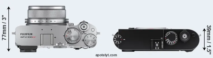 Compare GFX 100RF versus M11 top