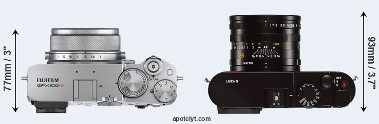 Compare GFX 100RF versus Q Typ 116 top