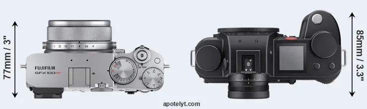 Compare GFX 100RF versus Leica SL3-S top