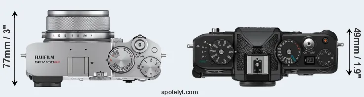 Compare GFX 100RF versus Zf top